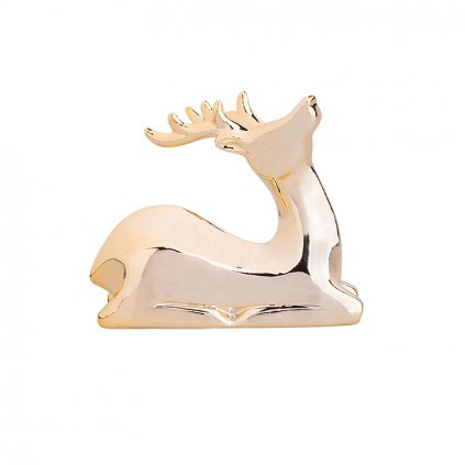 Zlatý porcelánový jelen, 11 cm, Altom
