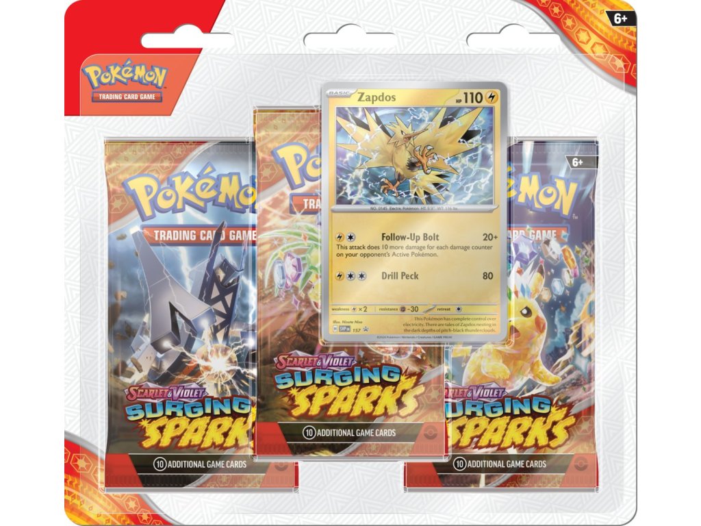 Pokémon TCG Surging Sparks 3 Blister Booster
