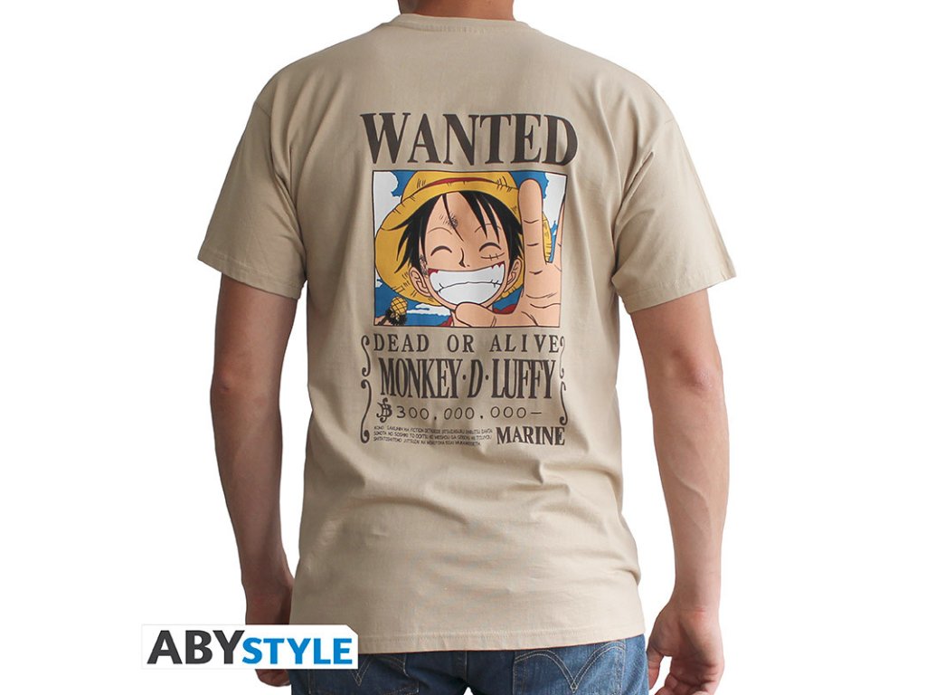 one piece tshirt unisex sand vintage wanted luffy