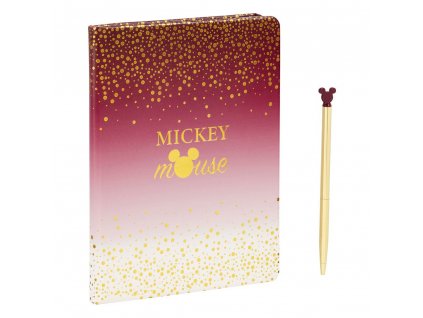 Mickey Mouse Berry Glitter blok s tužkou