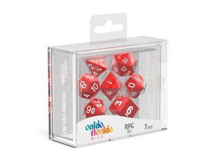 Oakie Doakie kostky RPG Set Solid - Red 7 ks