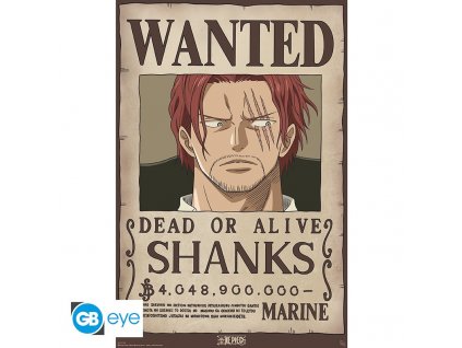 one piece poster maxi 915x61 wanted shanks