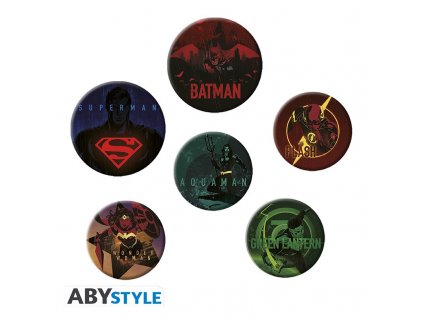 dc comics badge pack justice league logos x4