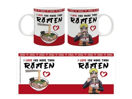 naruto shippuden mug 320ml i love you more than ramen x2