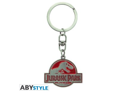 jurassic park keychain metal logo x4