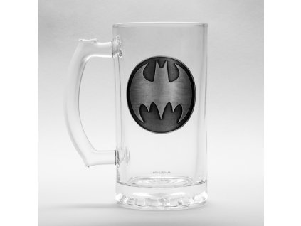 dc comics tankard metal batman logo box x2