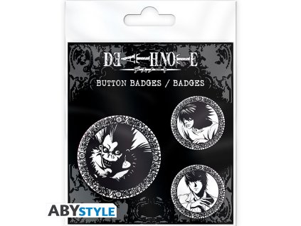 death note badge pack light l ryuk x4