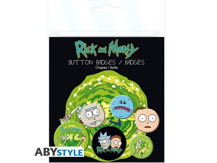 rick and morty badge pack characters x4