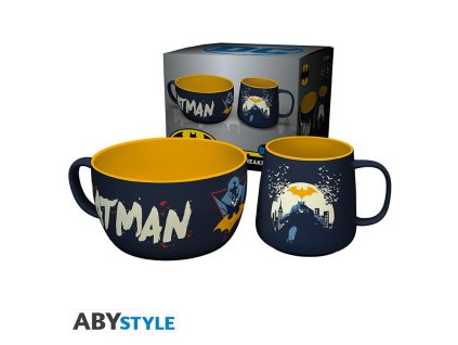 dc comics breakfast set mug bowl batman iconic
