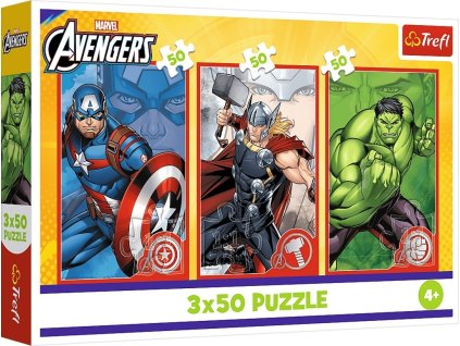100527698 puzzle marvel avengers tvuj hrdina 3x50 dilku tsmlc3
