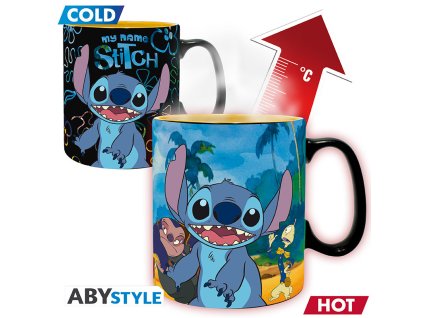 disney mug heat change 460 ml lilo et stitch cardboard x2