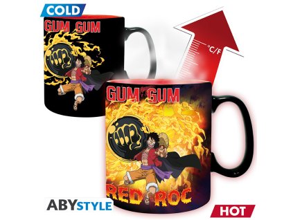 one piece mug heat change 460 ml luffy vs kaido card x2 79