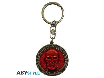 attack on titan keychain colossal titan medallion x4