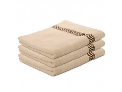 Prosop GREEK crem 70x130 cm, 100% bumbac, cu bordură clasică grecească