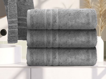 Prosop de corp Classic gri deschis 70x140 cm, 100% bumbac cu bordură decorativă