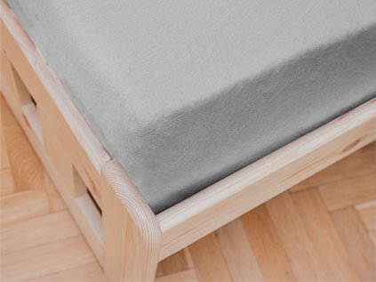 Cearsaf Jersey pentru patut cu elastic 70x140 cm gri