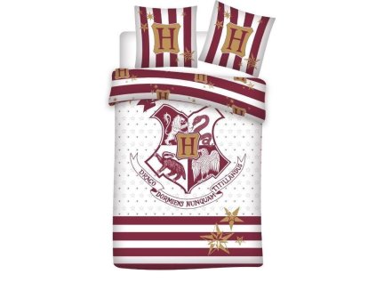 Lenjerie de pat pentru copii Culoare Alb / dungi Visinii, Harry Potter