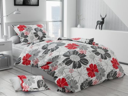 Lenjerie de pat din bumbac flanelat Culoare Alb, Austin + husa de perna 40x50 cm Gratuit