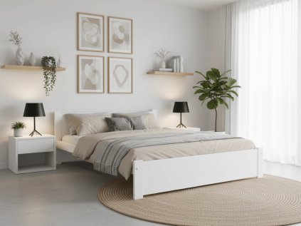 Pat de o persoana alb, IKAROS 120 x 200 cm