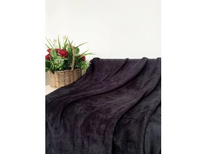 51571 cerna mikroplysova deka soft 160x200 cm