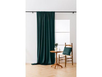 Zelený zatemňovací závěs VELVET 135x250 cm (Agatat Inele metalice)