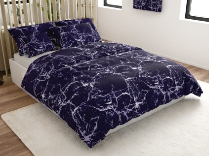 Bavlněné povlečení TEMPESTA fialové – luxusní mramorový vzor