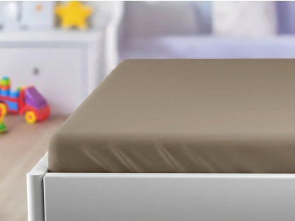 54992 9 jersey prosteradlo do detske postylky svetle hnede 70 140 cm