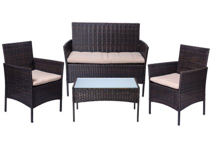 Set de gradina din ratan maro TURIA