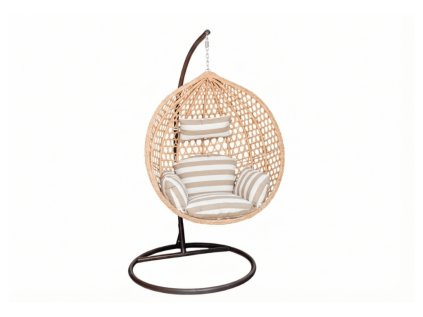 Scaun suspendat maro deschis TROPIKAL cu suport  Cu suport