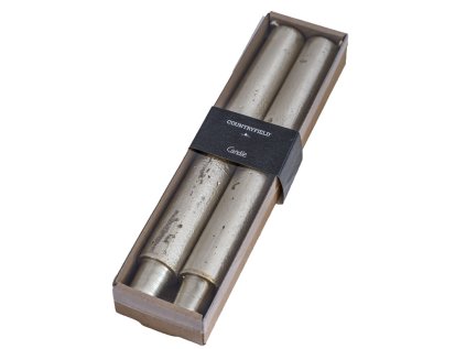 Set 2 lumanari VELA METALIC 25 cm auriu