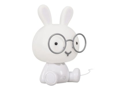 LED noční světlo HOPPY ve tvaru králíčka s brýlemi, napájené přes USB. Ideální do dětského pokoje.