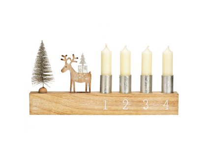 Sfesnic de advent din lemn CPRIB 31x16 cm natural