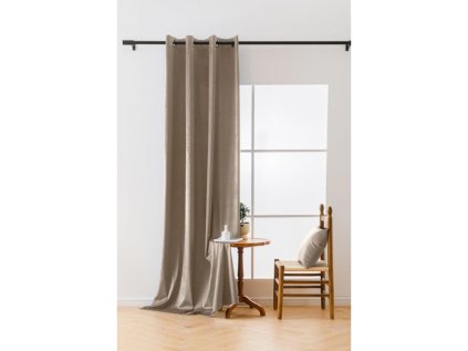 Světle hnědý zatemňovací závěs VELVET 140x250 cm pro teplý interiér