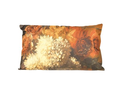 Venkovní polštář s květy ANNAS 30x50 cm oranžový – stylová zahradní dekorace
