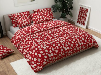 Lenjerie de pat din bumbac CRIMSON rosu