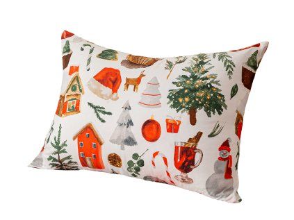 Husa pentru perna din microfibra FESTIVE MAGIC 50x70 cm, alb