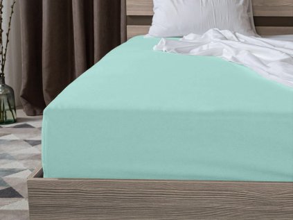 Jersey prostěradlo EXCLUSIVE mentolové 180x200 cm, 100% bavlna – svěží měkkost pro váš spánek