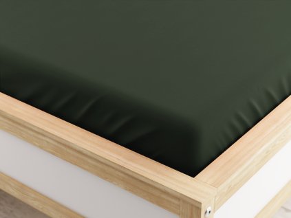 Napínací prostěradlo z mikrovlákna tmavě zelené 160x200 cm pro dvojlůžko