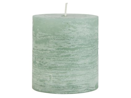 54677 zelena sloupova svicka rustic candle green 7 5 cm