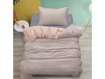 Bavlněné povlečení MONOCHROMATIC béžové s elegantním minimalistickým designem
