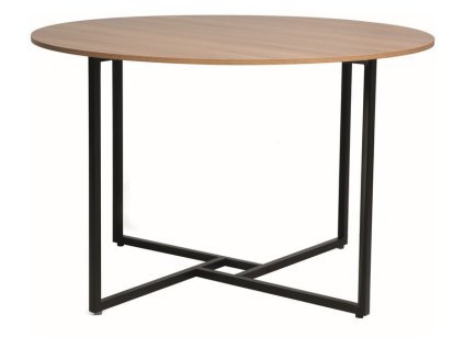 Kulatý jídelní stůl ALTO 120x120 s deskou v dekoru dub a moderním designem