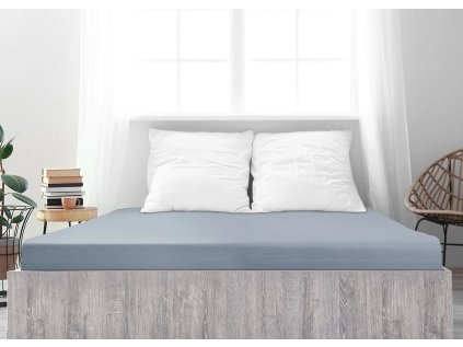 Světle šedé jersey prostěradlo z mako bavlny LUXORA 180 x 200 cm pro pohodlný spánek