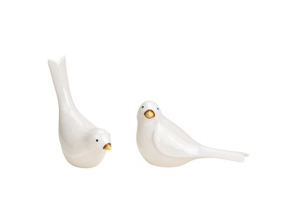 Porcelánový ptáček ORNELLA bílý – více variant pro elegantní dekoraci