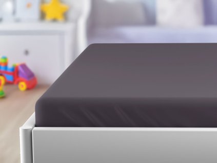 Cearsaf jersey pentru patut copii EXCLUSIVE 70x140 cm antracit