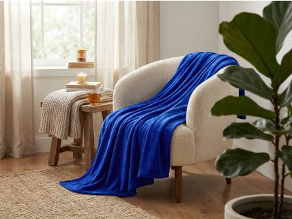 Patura din microplus SOFT, albastru regal