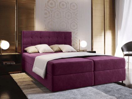 Boxspring postel GLORIEN 140x200 cm s vysokým čelem – prémiový komfort