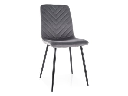 Elegantní jídelní židle DAREN VELVET šedá s prošívaným sametem
