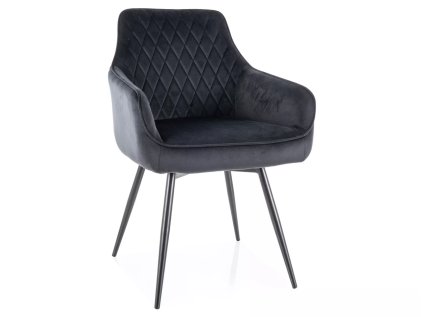 Elegantní jídelní židle MARLO VELVET černá – luxusní sametový design
