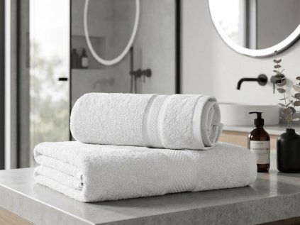 Prosop CLARYSSE ELEGANCE 60x110 cm alb, 100% bumbac