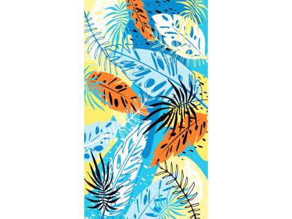 Plážová osuška SUMMER FRESH barevná s tropickým vzorem 100% mikrovlákno